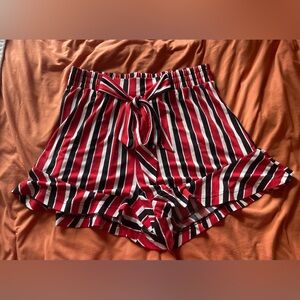 Express striped paper bag shorts